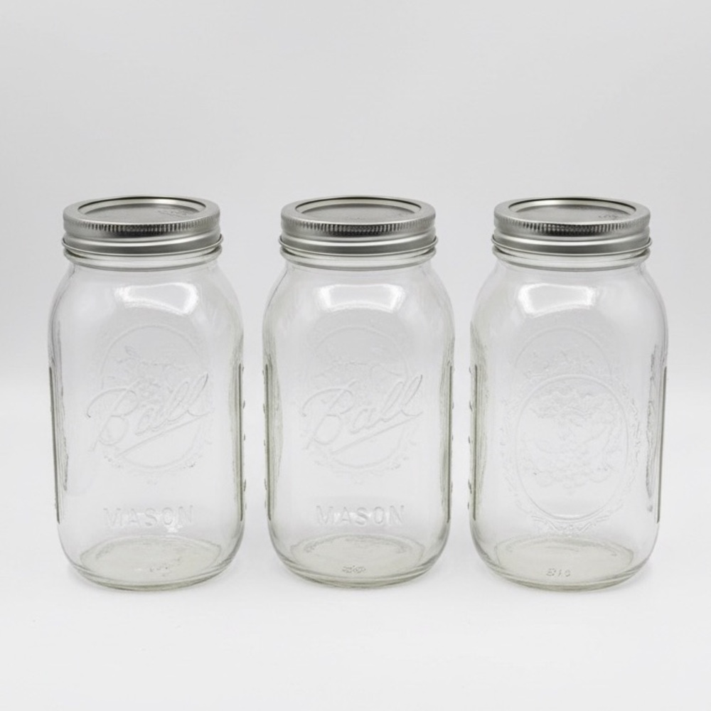 Ball Clear Mason Jars with Silver Lids | 1 Set of 3